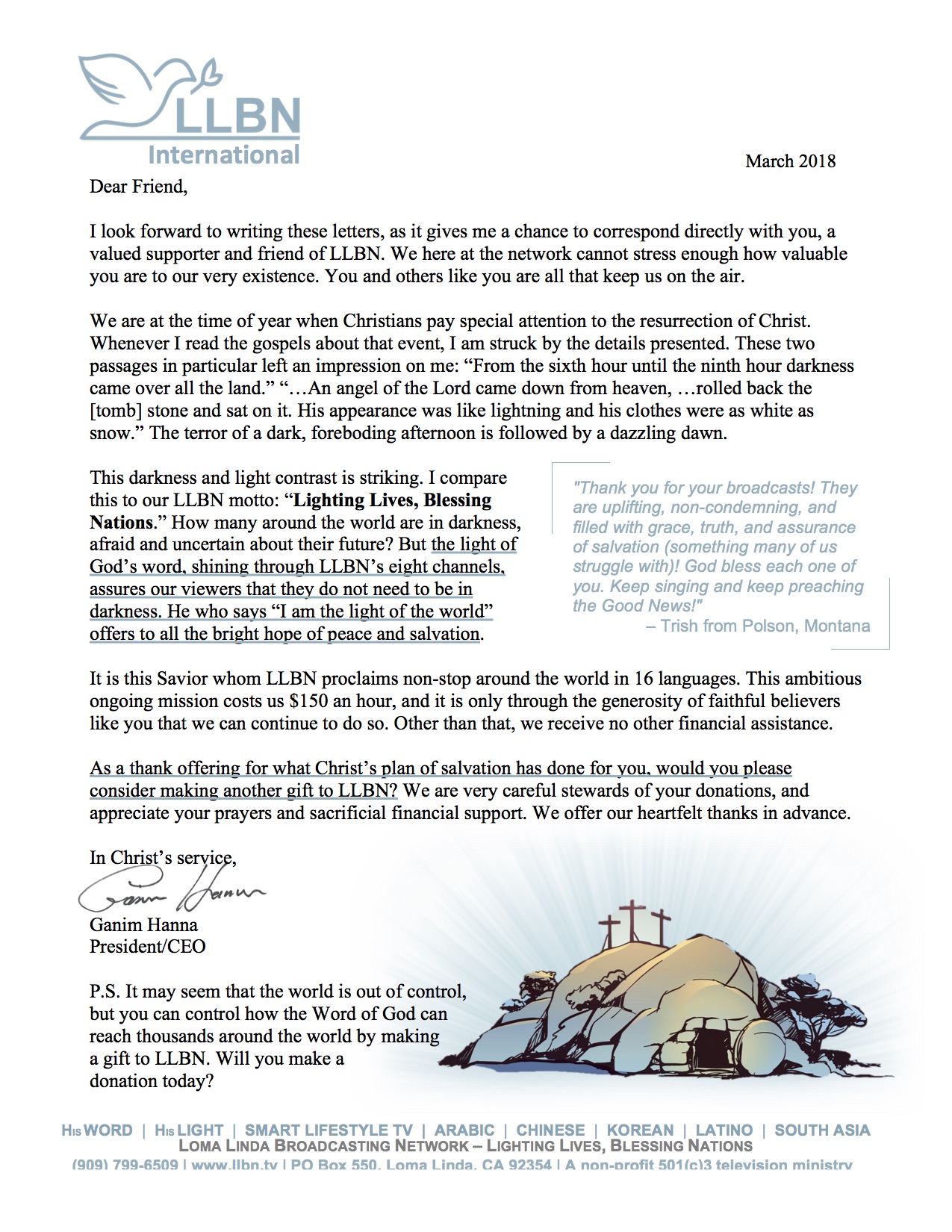 LLBN Easter Letter '18